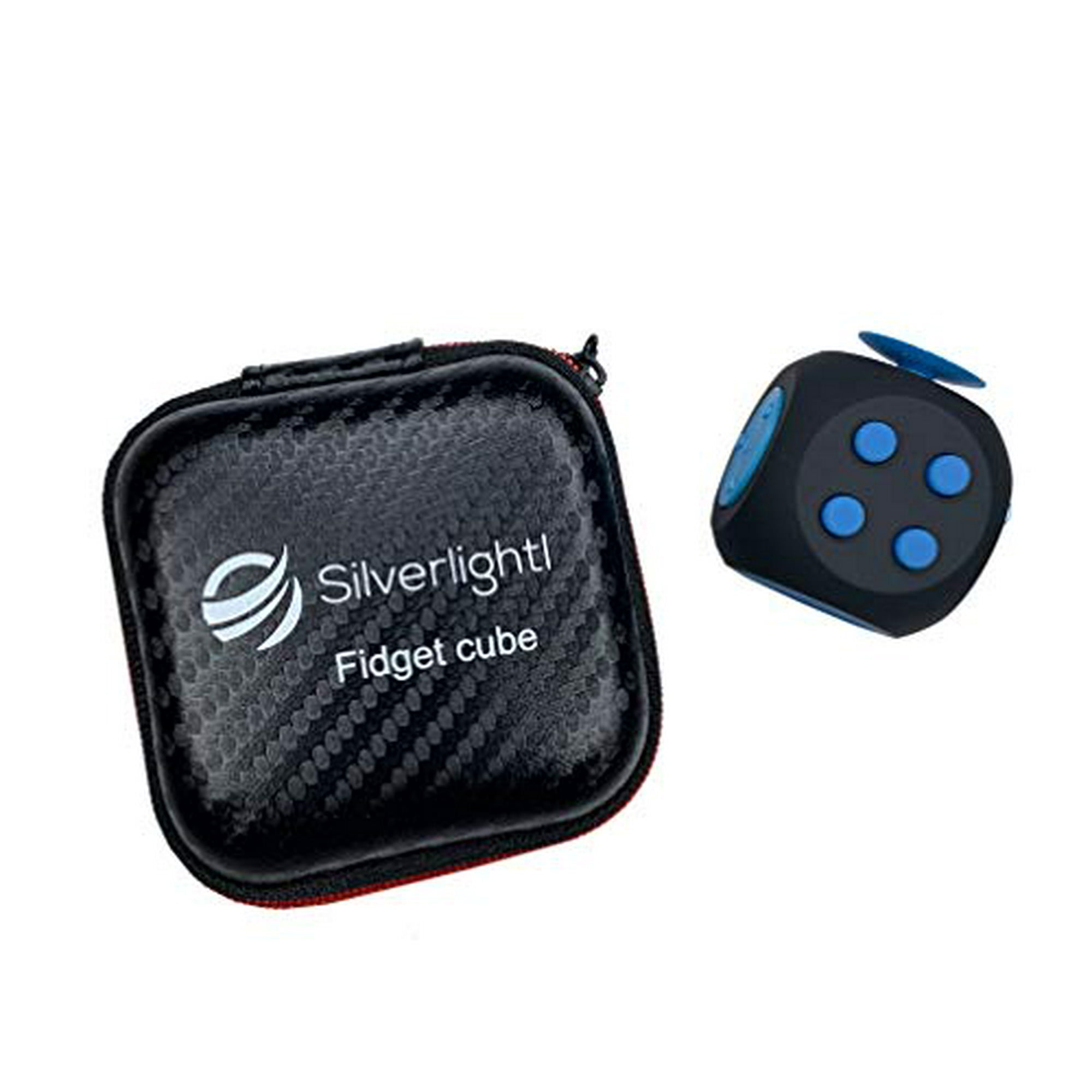 Anger Distraction & Improved Mood for Anxiety Black/Blue Relaxation Stress Relief Fidget Cube: Calming Toy for Focus ADHD & PTSD by Silverlightl ADD Autism 